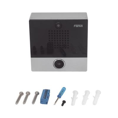 FANVIL - Mini video Intercomunicador para hotelería y hospitales, con diseño elegante, PoE, cámara 1Mpx, 1 botón, 1 relevador integrado de salida y entrada.