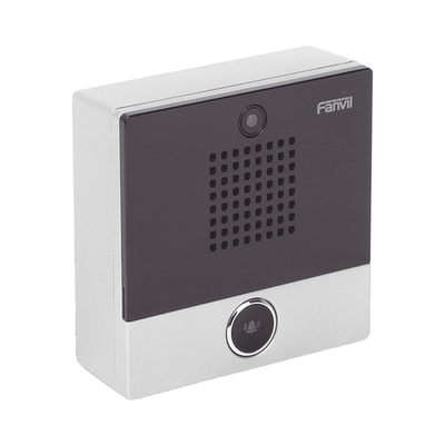 FANVIL - Mini video Intercomunicador para hotelería y hospitales, con diseño elegante, PoE, cámara 1Mpx, 1 botón, 1 relevador integrado de salida y entrada.