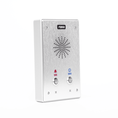 FANVIL - Intercomunicador IP, 2 líneas SIP, 2 relevadores con 2 botónes para llamada, anti-vandálico, IP65 e IK10, PoE