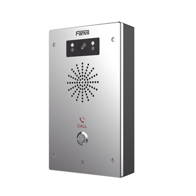 FANVIL - Video Intercomunicador IP, 2 líneas SIP, 2 relevadores con botón para llamada, Onvif, anti-vandálico, PoE, IP65 e IK10, PoE
