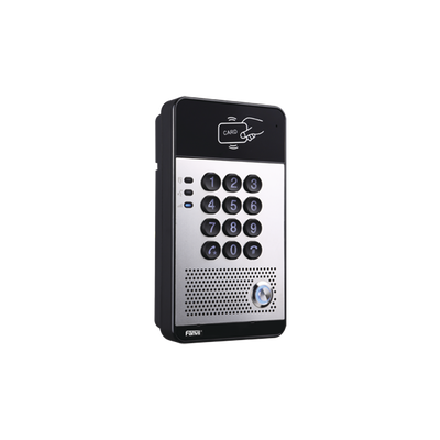 FANVIL - Audio Portero IP con 2 líneas SIP, relevador integrado, teclado numérico y lectora de tarjetas RFID para control de acceso, PoE