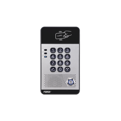 FANVIL - Audio Portero IP con 2 líneas SIP, relevador integrado, teclado numérico y lectora de tarjetas RFID para control de acceso, PoE