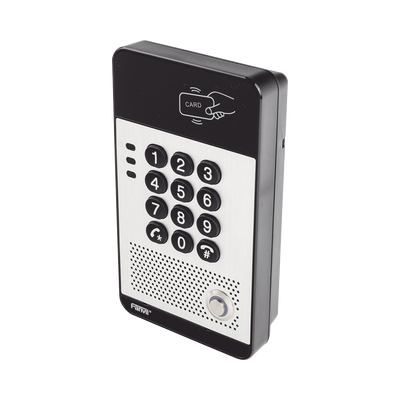 FANVIL - Audio Portero IP con 2 líneas SIP, relevador integrado, teclado numérico y lectora de tarjetas RFID para control de acceso, PoE