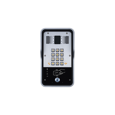 FANVIL - Audio Portero IP  2 líneas SIP con relevador integrado, Lector RFID para acceso por clave numérica, tarjeta o llamada remota, PoE
