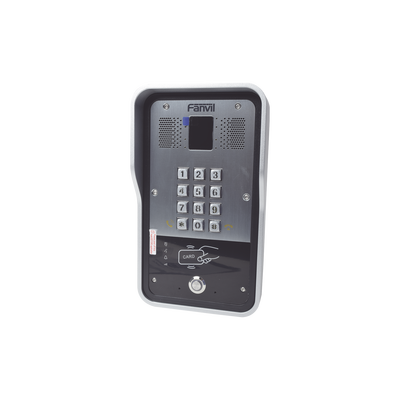 FANVIL - Audio Portero IP  2 líneas SIP con relevador integrado, Lector RFID para acceso por clave numérica, tarjeta o llamada remota, PoE
