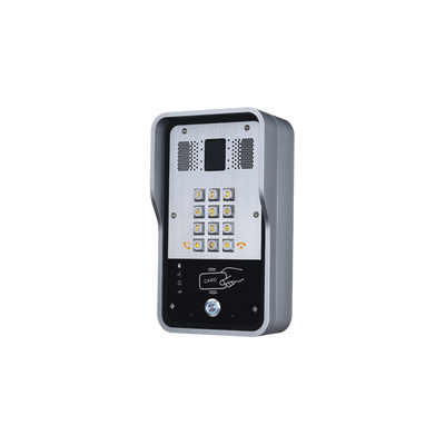 FANVIL - Audio Portero IP  2 líneas SIP con relevador integrado, Lector RFID para acceso por clave numérica, tarjeta o llamada remota, PoE