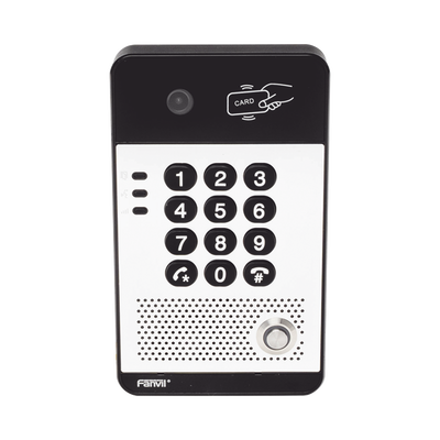 FANVIL - Vídeo Portero IP con 2 líneas SIP, cámara HD, relevador integrado, teclado numérico y lectora de tarjetas RFID para control de acceso, PoE