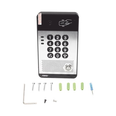 FANVIL - Vídeo Portero IP con 2 líneas SIP, cámara HD, relevador integrado, teclado numérico y lectora de tarjetas RFID para control de acceso, PoE
