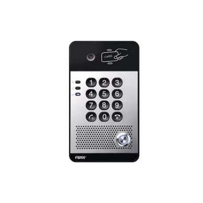 FANVIL - Vídeo Portero IP con 2 líneas SIP, cámara HD, relevador integrado, teclado numérico y lectora de tarjetas RFID para control de acceso, PoE