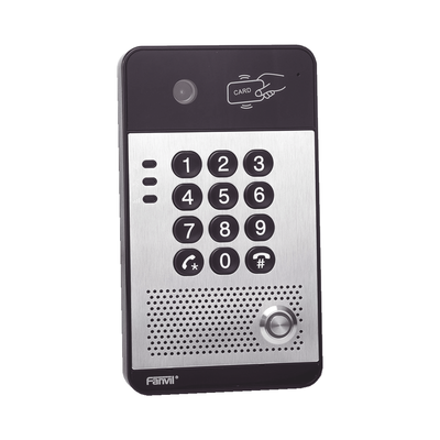 FANVIL - Vídeo Portero IP con 2 líneas SIP, cámara HD, relevador integrado, teclado numérico y lectora de tarjetas RFID para control de acceso, PoE
