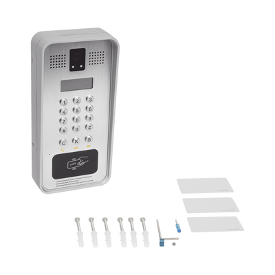 FANVIL - Video portero IP/SIP Con Cámara y pantalla LCD, 2 Relevadores Integrados (entrada y salida), Onvif y lector de tarjetas RFID, puerto WIEGAND (entrada).