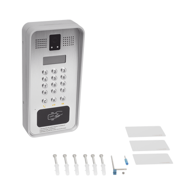 FANVIL - Video portero IP/SIP Con Cámara y pantalla LCD, 2 Relevadores Integrados (entrada y salida), Onvif y lector de tarjetas RFID, puerto WIEGAND (entrada).