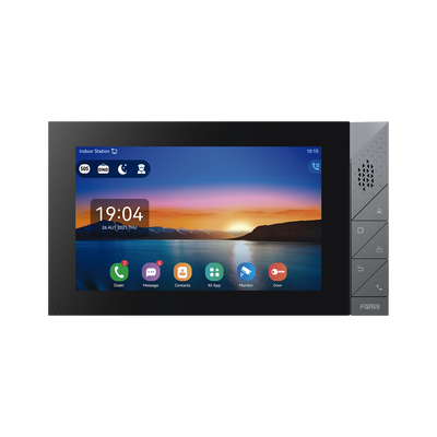 FANVIL - Monitor IP/SIP para interior con Android, Wi-Fi, Bluetooth, pantalla táctil de 7", audio de 2 vías, PoE, 8 interfaces de entrada de alarma.