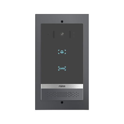 FANVIL - Videoportero SIP i61, 2 relevadores con botón para llamada, anti-vandálico, IP66 y IK07, PoE, Botón touch