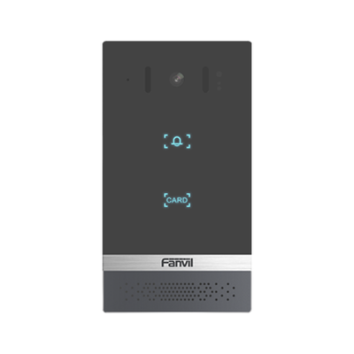 FANVIL - Videoportero SIP i61, 2 relevadores con botón para llamada, anti-vandálico, IP66 y IK07, PoE, Botón touch