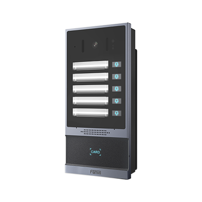 FANVIL - Videoportero SIP i63, 2 relevadores con 5 botones de marcación rápida, anti-vandálico, IP66 y IK07, PoE