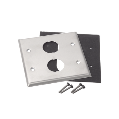 PANDUIT - Placa de Pared Doble IndustrialNet?, Para 2 Conectores Industriales, de Acero Inoxidable