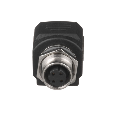 PANDUIT - Adaptador IndustrialNet™ de M12 D-Code a Rj45, para Uso en Redes Industriales, Protección IP20 en RJ45 e IP68 en M12, Color Negro