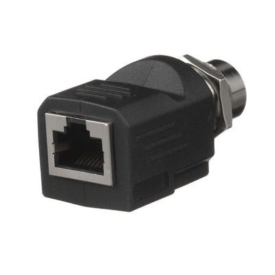 PANDUIT - Adaptador IndustrialNet™ de M12 D-Code a Rj45, para Uso en Redes Industriales, Protección IP20 en RJ45 e IP68 en M12, Color Negro
