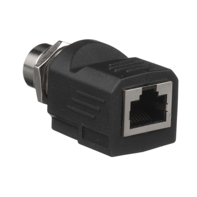 PANDUIT - Adaptador IndustrialNet™ de M12 D-Code a Rj45, para Uso en Redes Industriales, Protección IP20 en RJ45 e IP68 en M12, Color Negro