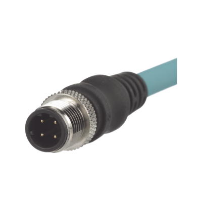 PANDUIT - Cable de Conexión IndustrialNet Cat5e, de M12 D-Code Macho Recto a M12 D-Code Macho Angulado, Blindado S/FTP, Forro TPO, Color Azul Cerceta, 1 Metro
