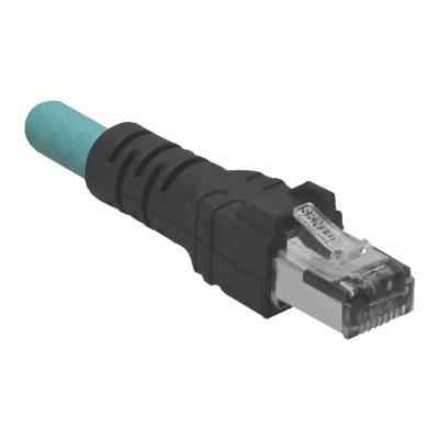 PANDUIT - Cable de Conexión IndustrialNet Cat5e, de M12 D-Code Macho a Plug RJ45, Blindado S/FTP, Forro TPO, Color Azul Cerceta, 5 Metros
