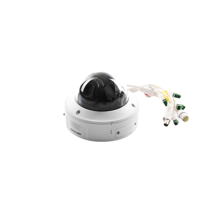 HIKVISION - Domo IP 4 Megapixel / Lente Mot. 2.8 a 12 mm / 40 mts IR EXIR / IK10 / IP67 / H.265+ / WDR 140 dB / Captura Facial / DeepinView / Búsqueda por Atributos / 2 Micrófonos Integrados / Micro SD