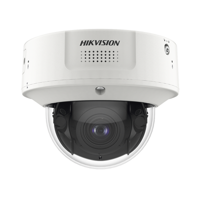 HIKVISION - Domo IP 4 Megapixel / Lente Mot. 2.8 a 12 mm / 40 mts IR EXIR / IK10 / IP67 / H.265+ / WDR 140 dB / Captura Facial / DeepinView / Búsqueda por Atributos / 2 Micrófonos Integrados / Micro SD