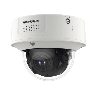 HIKVISION - Domo IP 4 Megapixel / Lente Mot. 2.8 a 12 mm / 40 mts IR EXIR / IK10 / IP67 / H.265+ / WDR 140 dB / Captura Facial / DeepinView / Búsqueda por Atributos / 2 Micrófonos Integrados / Micro SD
