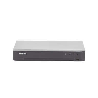 HIKVISION - (ACUSENSE / Evita Falsas Alarmas) DVR 4 Megapixel / 4 Canales TURBOHD + 2 Canales IP / 1 Bahía de Disco Duro / 1 Canal de Audio