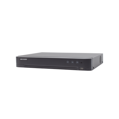 HIKVISION - DVR 4 Canales TurboHD + 2 Canales IP / 5 Megapixel Lite - 3K Lite / Acusense (Evista falsas alarmas) / Audio por Coaxitron / 1 Bahía de Disco Duro / Salida de Video en Full HD