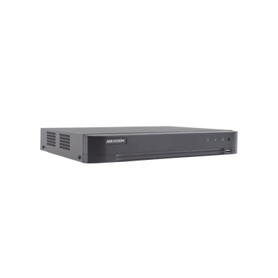HIKVISION - DVR 4 Canales TurboHD + 2 Canales IP / 5 Megapixel Lite - 3K Lite / Acusense (Evista falsas alarmas) / Audio por Coaxitron / 1 Bahía de Disco Duro / Salida de Video en Full HD