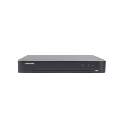 HIKVISION - DVR 4 Canales TurboHD + 2 Canales IP / 5 Megapixel Lite - 3K Lite / Acusense (Evista falsas alarmas) / Audio por Coaxitron / 1 Bahía de Disco Duro / Salida de Video en Full HD