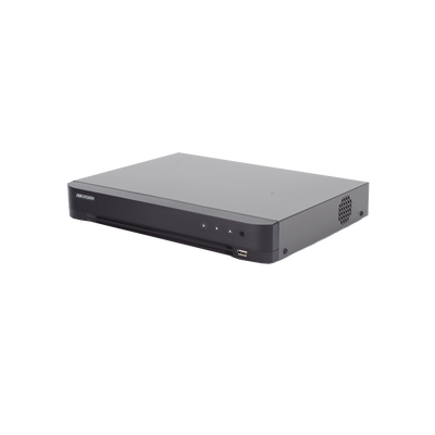 HIKVISION - DVR 4 Canales TURBOHD + 2 Canales IP / 5 Megapixel Lite - 3K Lite / Audio de Dos Vías por Coaxitron / Reconocimiento Facial / ACUSENSE (Evista falsas alarmas) / 1 Bahía de Disco Duro / Salida de Video en Full HD