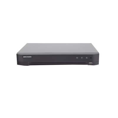 HIKVISION - DVR 4 Canales TURBOHD + 2 Canales IP / 5 Megapixel Lite - 3K Lite / Audio de Dos Vías por Coaxitron / Reconocimiento Facial / ACUSENSE (Evista falsas alarmas) / 1 Bahía de Disco Duro / Salida de Video en Full HD