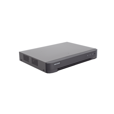 HIKVISION - DVR 4 Canales TURBOHD + 2 Canales IP / 5 Megapixel Lite - 3K Lite / Audio de Dos Vías por Coaxitron / Reconocimiento Facial / ACUSENSE (Evista falsas alarmas) / 1 Bahía de Disco Duro / Salida de Video en Full HD