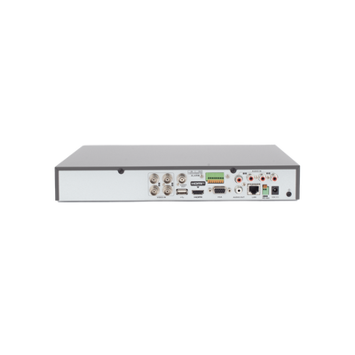 HIKVISION - DVR 4 Canales TURBOHD + 4 Canales IP / 8 Megapixel (4K) / Audio por Coaxitron / ACUSENSE / Reconocimiento Facial / 1 Bahía de Disco Duro / Salida de Video en Full HD / H.265+ / Alarmas I/O
