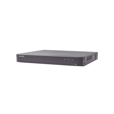 HIKVISION - DVR 4 Canales TURBOHD + 4 Canales IP / 8 Megapixel (4K) / Audio por Coaxitron / ACUSENSE / Reconocimiento Facial / 1 Bahía de Disco Duro / Salida de Video en Full HD / H.265+ / Alarmas I/O