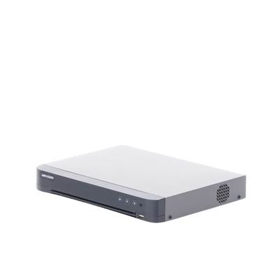 HIKVISION - DVR 4 Canales TurboHD +  4 Canales IP / 8 Megapixel (4K) / Audio por Coaxitron / 1 Bahía de Disco Duro / Salida de Video en Full HD / H.265+