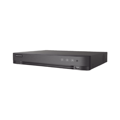 HIKVISION - DVR 4 Canales TURBOHD + 4 Canales IP / 8 Megapixel (4K) / Audio por Coaxitron / ACUSENSE / Reconocimiento Facial / 1 Bahía de Disco Duro / Salida de Video en Full HD / H.265+