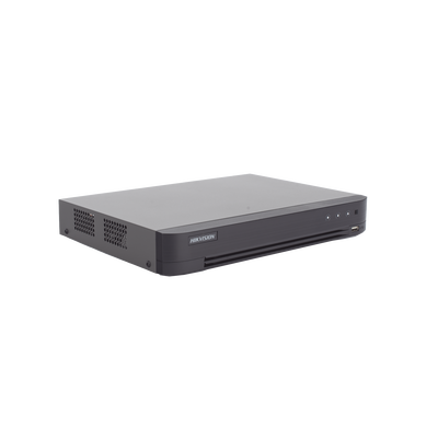 HIKVISION - DVR 4 Canales TURBOHD + 4 Canales IP / 8 Megapixel (4K) / Audio de dos vías por Coaxitron / ACUSENSE / Reconocimiento Facial / 1 Bahía de Disco Duro / Salida de Video en Full HD / H.265+