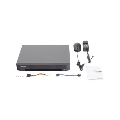 HIKVISION - DVR 4 Canales TURBOHD + 4 Canales IP / 8 Megapixel (4K) / Audio de dos vías por Coaxitron / ACUSENSE / Reconocimiento Facial / 1 Bahía de Disco Duro / Salida de Video en Full HD / H.265+