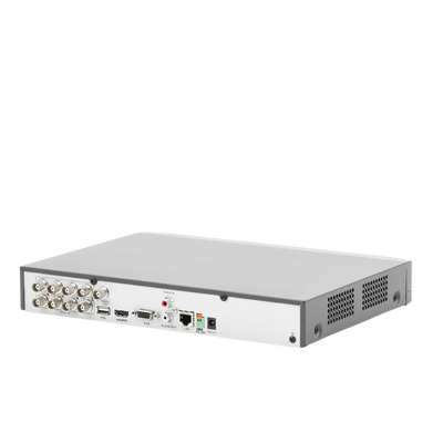 HIKVISION - DVR 8 Canales TurboHD + 4 Canales IP / 5 Megapixel Lite - 3K Lite / Acusense (Evita falsas alarmas) / Audio por Coaxitron / 1 Bahía de Disco Duro / Reconocimiento Facial (Base de Datos) / H.265+ / Salida de Video en Full HD