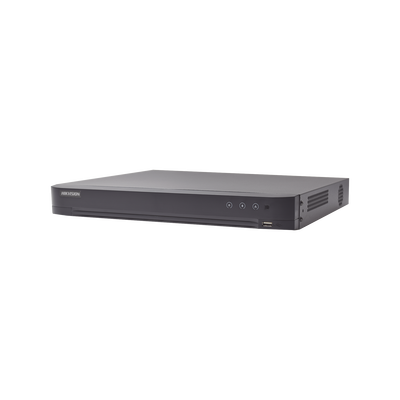 HIKVISION - (ACUSENSE / Evita Falsas Alarmas) DVR 4 Megapixel / 8 Canales TURBOHD + 4 Canales IP / 1 Bahía de Disco Duro / Audio por Coaxitron