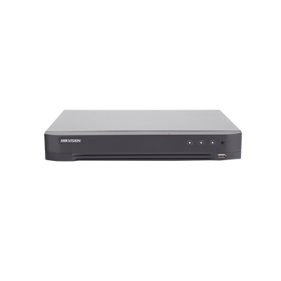 HIKVISION - DVR 8 Canales TURBOHD + 4 Canales IP / 5 Megapixel Lite - 3K Lite / Audio de Dos Vías por Coaxitron / Reconocimiento Facial / ACUSENSE (Evita falsas alarmas) / 1 Bahía de Disco Duro / Salida de Video en Full HD