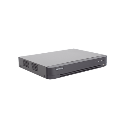 HIKVISION - DVR 8 Canales TURBOHD + 4 Canales IP / 5 Megapixel Lite - 3K Lite / Audio de Dos Vías por Coaxitron / Reconocimiento Facial / ACUSENSE (Evita falsas alarmas) / 1 Bahía de Disco Duro / Salida de Video en Full HD