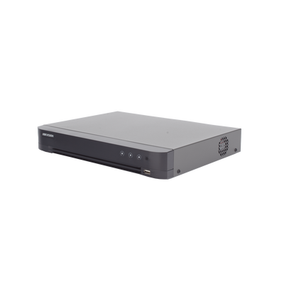 HIKVISION - DVR 8 Canales TURBOHD +  8 Canales IP / 8 Megapixel (4K) / Audio por Coaxitron / ACUSENSE / Reconocimiento Facial / 1 Bahía de Disco Duro / Alarmas I/O / Salida de Video en 4K / H.265+