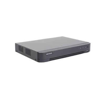 HIKVISION - DVR 8 Canales TURBOHD +  8 Canales IP / 8 Megapixel (4K) / Audio por Coaxitron / ACUSENSE / Reconocimiento Facial / 1 Bahía de Disco Duro / Alarmas I/O / Salida de Video en 4K / H.265+