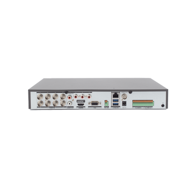 HIKVISION - DVR 8 Canales TURBOHD +  8 Canales IP / 8 Megapixel (4K) / Audio por Coaxitron / ACUSENSE / Reconocimiento Facial / 1 Bahía de Disco Duro / Alarmas I/O / Salida de Video en 4K / H.265+
