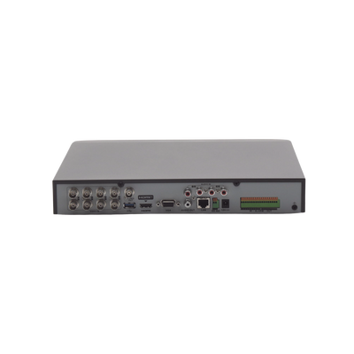 HIKVISION - DVR 8 Canales TurboHD + 8 Canales IP / 8 Megapixel (4K) / Acusense (Evita Falsas Alarmas) / Audio por Coaxitron / 1 Bahía de Disco Duro / 8 Entradas de Alarma / 4 Salidad de Alarma / H.265+